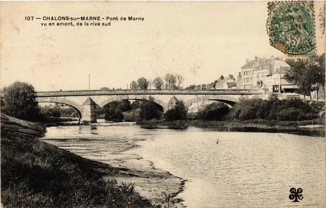CPA CHALONS-sur-MARNE - Pont de Marne seen upstream of the south bank (742812)