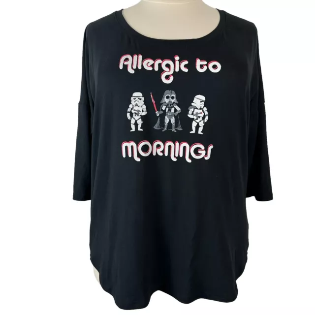 Munki Munki Slumber Star Wars Pajama Top Size 1X Womens Soft Comfort Relaxed Tee