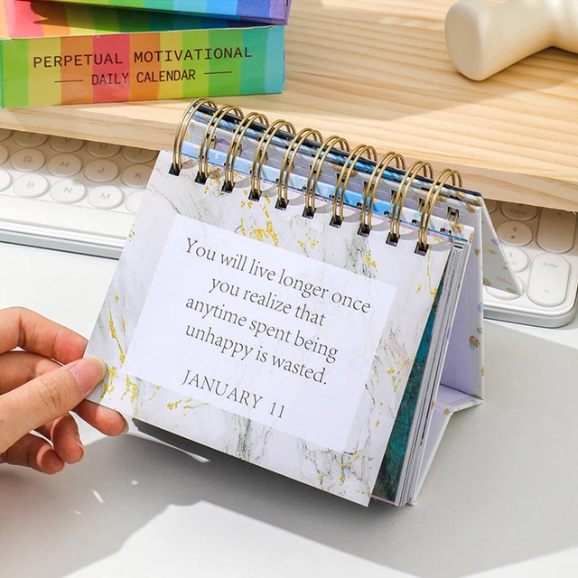 2024 MOTIVATIONAL PERPETUAL Daily Calendar Positive Creative Desk Gifts ...