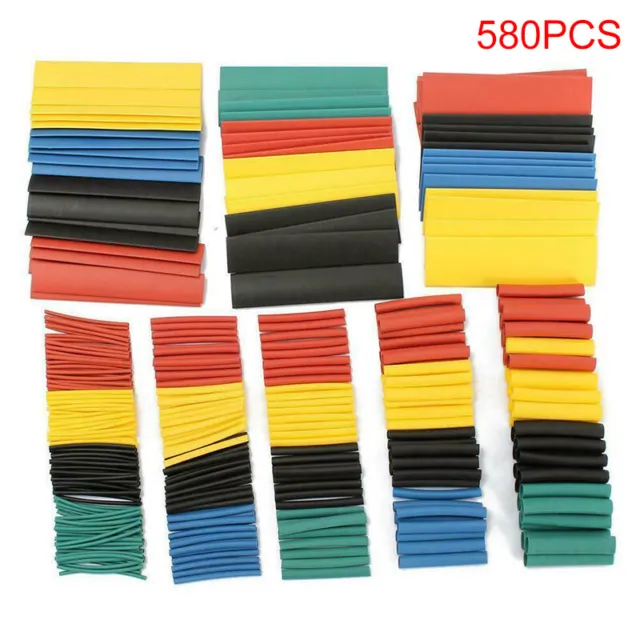 580Pcs Heat Shrink Tubing Insulation Shrinkable Tube 2:1 Wire Cable Sleeve F K1