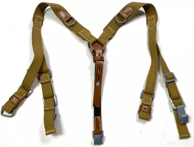 Wwii German M1942 M42 Dak Afrika Korp Web/Leather Equipment Combat Y-Straps