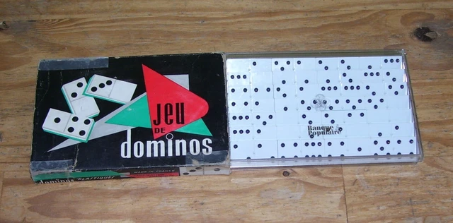 ANCIEN JEU DE DOMINOS miniature PIONS DIMENSIONS 28X13X5 MM