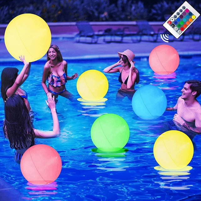 PVC INFLATABLE LUMINOUS Beach Ball Remote Control Pool Float Ball Toys