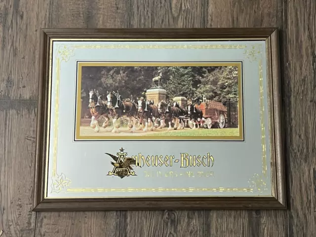 Anheuser Busch Delivers Fine Beer Clydesdales 8 Team Hitch Grants Farm Mirror