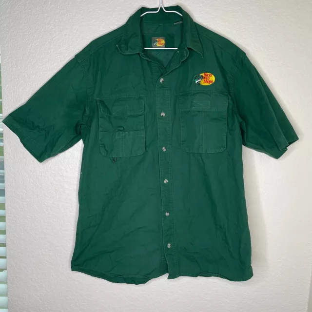 BASS PRO SHOPS Mens Short Sleeve Green Vented Fishing Shirt Large NEW  $19.99 - PicClick