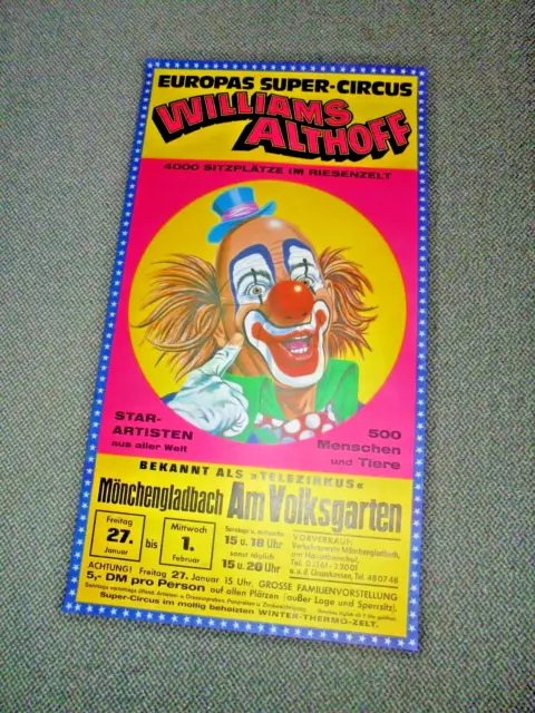 1984 plakat CIRCUS WILLLIAMS ALTHOFF Cirque circo poster affiche locandina