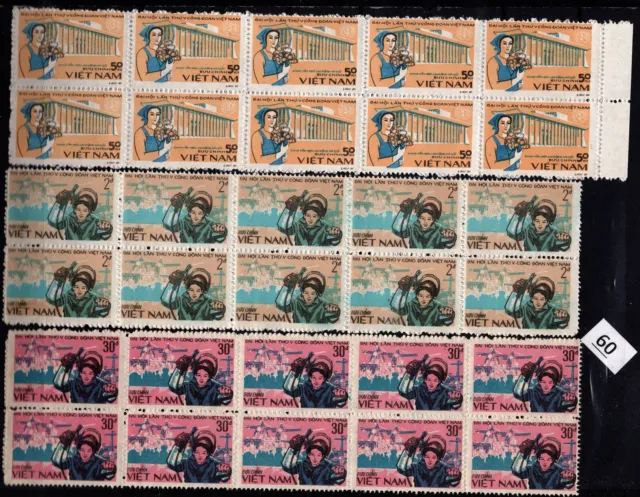 / 10X Vietnam 1983 - Mnh - Workers, Woman, Flowers, Architecture