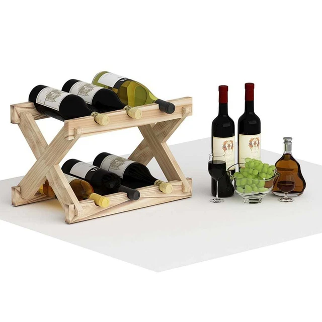 Homemania scaffale vino 43x28x28 cm legno contenitore vino portabottiglie scaffale bottiglie casa