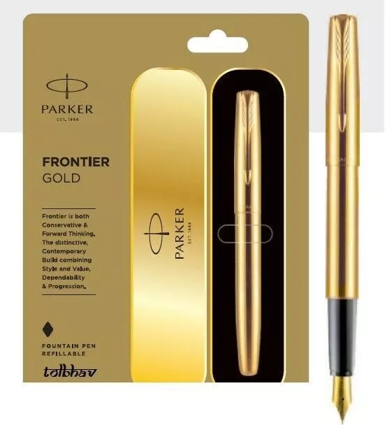 Parker Frontier Gold GT Pluma estilográfica FP Nuevo en caja Sellado Trim NIB