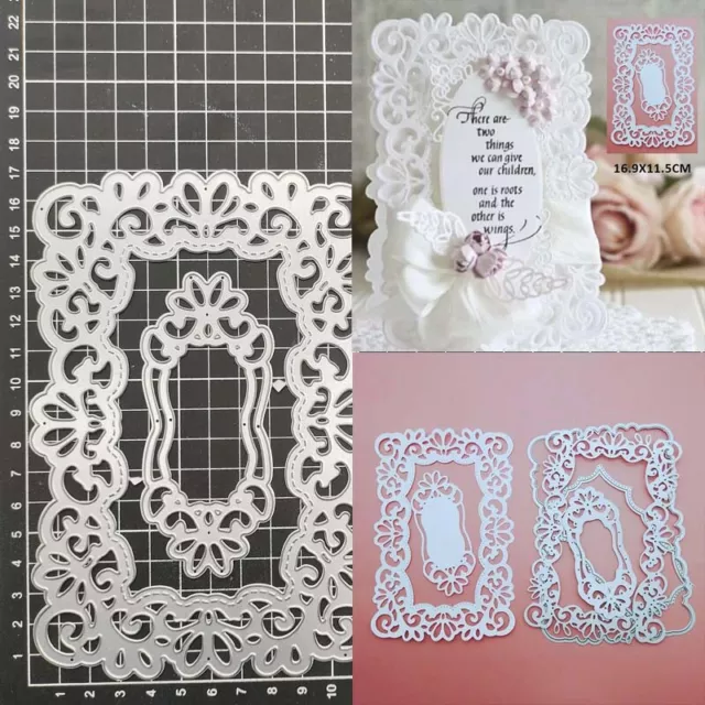 Metal Cutting Dies Lace Frame Scrapbook Paper Craft Mould Blade Punch Stencils