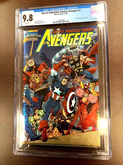 MARVEL COLLECTIBLE CLASSICS: AVENGERS #1 CGC 9.8 Chromium Perez Cover 1998
