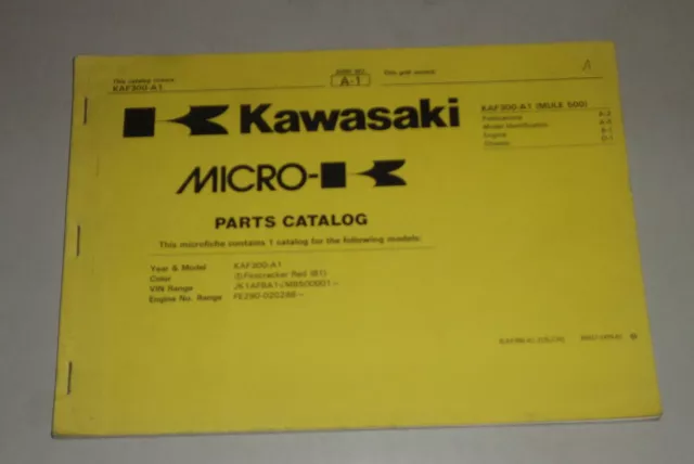 Teilekatalog / Ersatzteilliste / Parts List Kawasaki KAF 300 A 1  Stand 1990