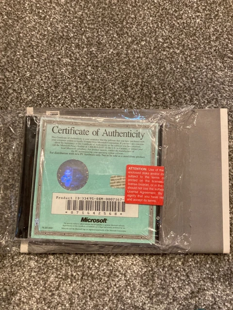 Microsoft certificate of authenticity