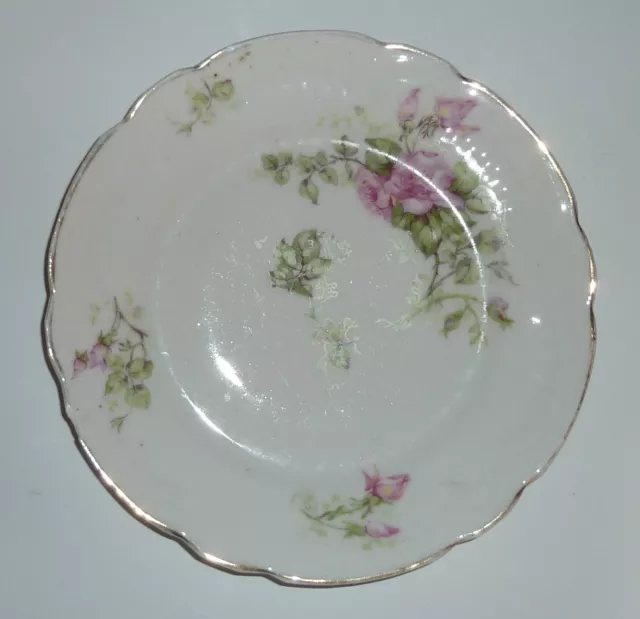 Lot 5 ancienne assiette plate en céramique décor de fleur french antique