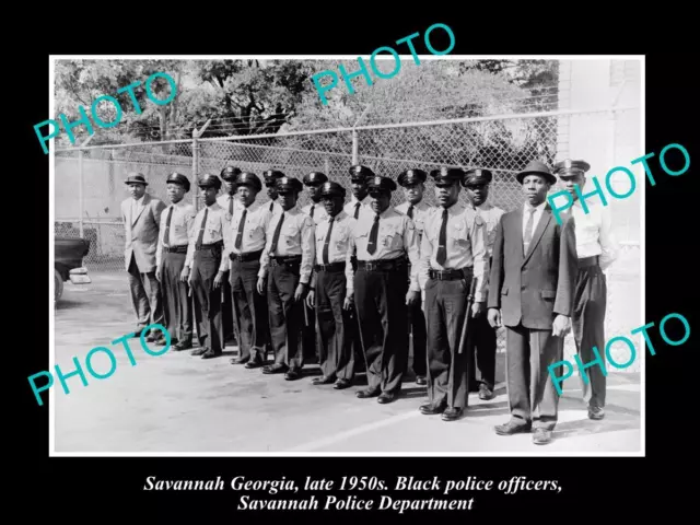 OLD LARGE HISTORIC PHOTO OF SAVANNAH GEORGIA THE BLACK POLICE SQUAD c1950