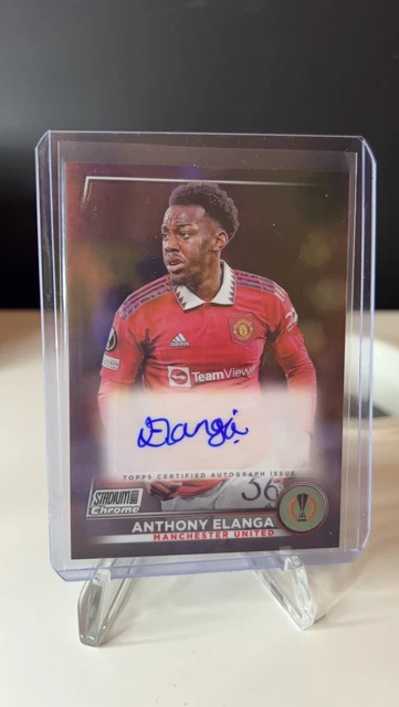 Anthony Elanga Auto Man United 2022-23 Topps Stadium Club Chrome