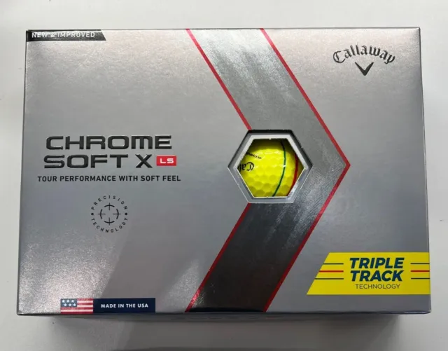 Callaway Chrome Soft X LS Triple Track Golf Bälle 2023 Gelb 1 Duzend