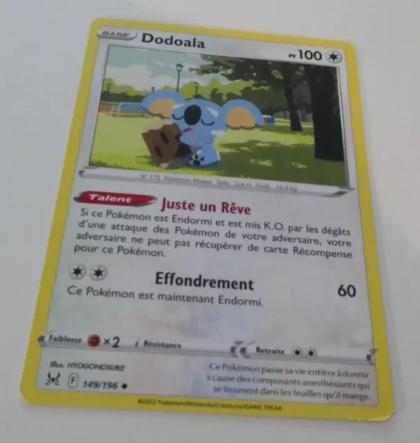 Pokemon Origine Perdue Francaise Card Carte Dodoala 149/196 Vf Fr Jcc Neuf