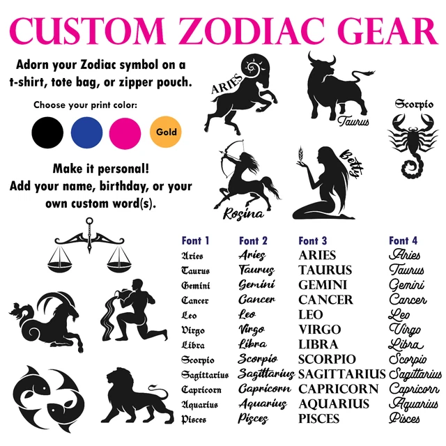 Custom Zodiac T-Shirt, men, women, unisex