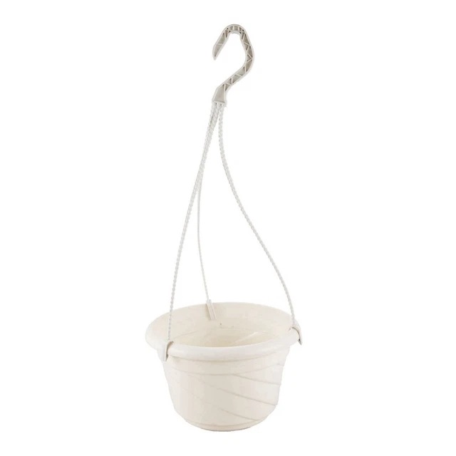 Haflanze Topf Kette Korb Pflanzer Halter Hausgarten Balkon Dekoration Weiss F4M4