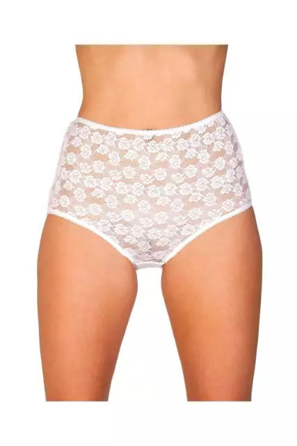 Camille Womens Three Pack Classic White Lace Thongs