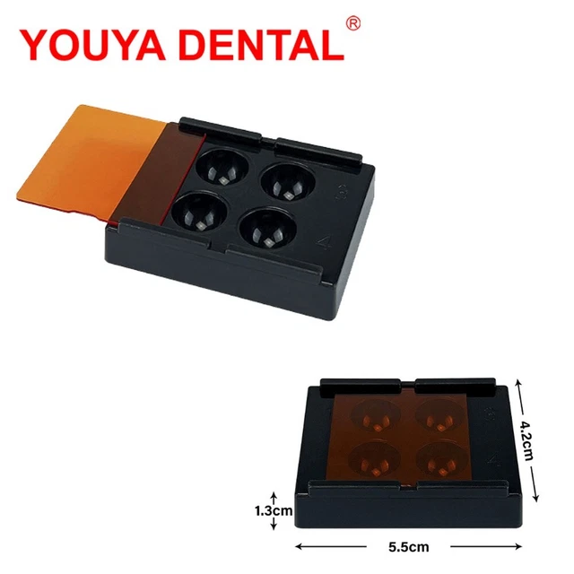 4 Holes Dental Veneer Storage Box Teeth Patch Shading Light Denture Molar Box
