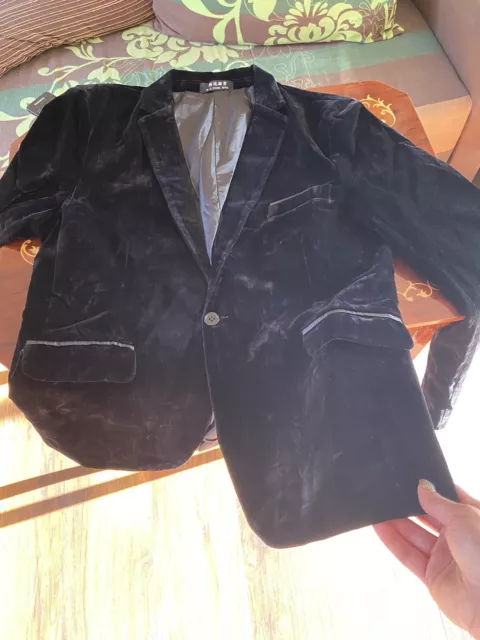 Veste noire homme élégant look daim mariage H.L.Cool Man taille L