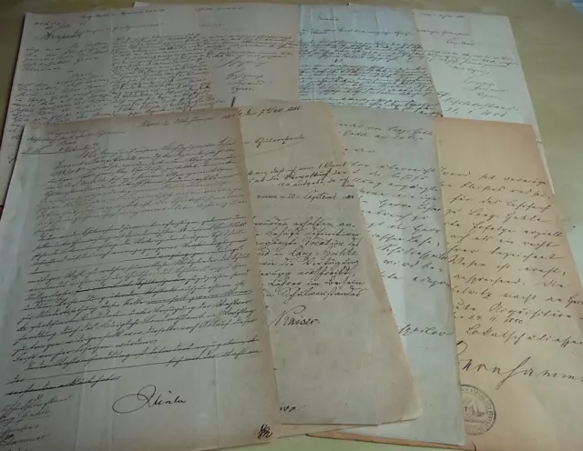 9 Briefe & Dokumente 1876-1881, über Lehrer Albert IWAND, LANG GUHLE (Kr. Posen)