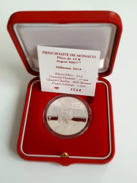 Monaco 10 Euro 2019 Silbermünze Grace Kelly PP