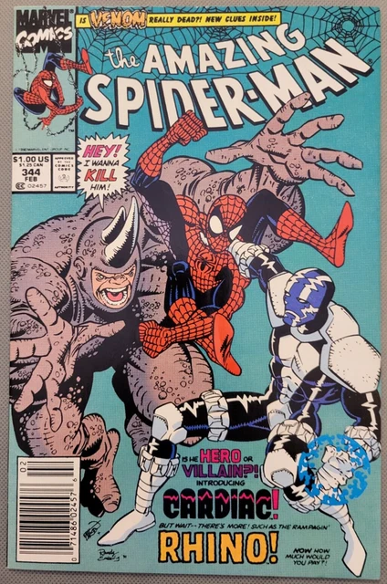 Amazing Spider-Man #344 1991 Key Issue 1st Cardiac & Cletus Kasady Carnage *CCC*