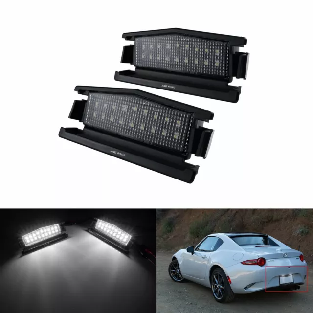 2x Canbus LED License Number Plate Light For Mazda MX-5 MK4 Mazda2 2015-up White