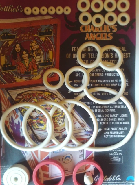 Kit élastiques Caoutchouc Pour Flipper Gottlieb Charlie’s Angels – Pièces Neuves Pour Pinball