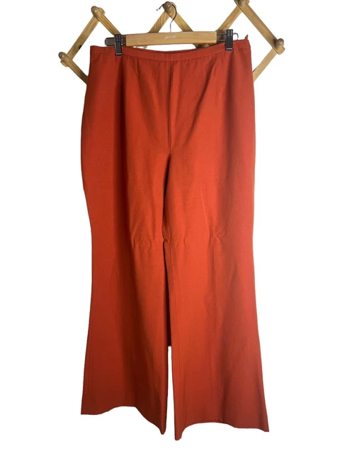 Vintage High Waisted Pants Flare Pants Wide Leg Size XL/ 18 Dark Orange Rust