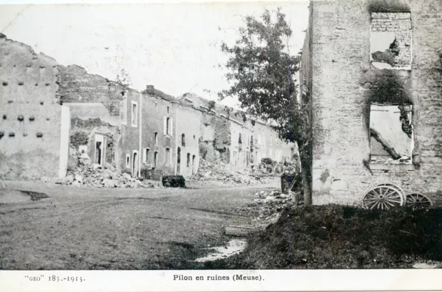 Ww1 // Cpa / Guerre Militaire // La Meuse Pilon En Ruines