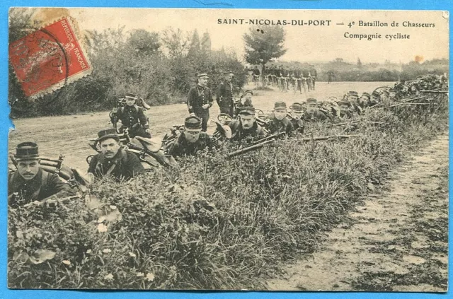CPA: Saint-Nicolas-du-Port - 4th Battalion of Hunters - Cycling Company