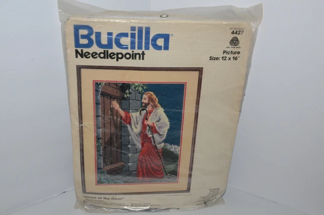 "De Colección Nuevo en Paquete Bucilla Aguja Jesús en la Puerta 12""x16"" Kit # 4427 - Nuevo