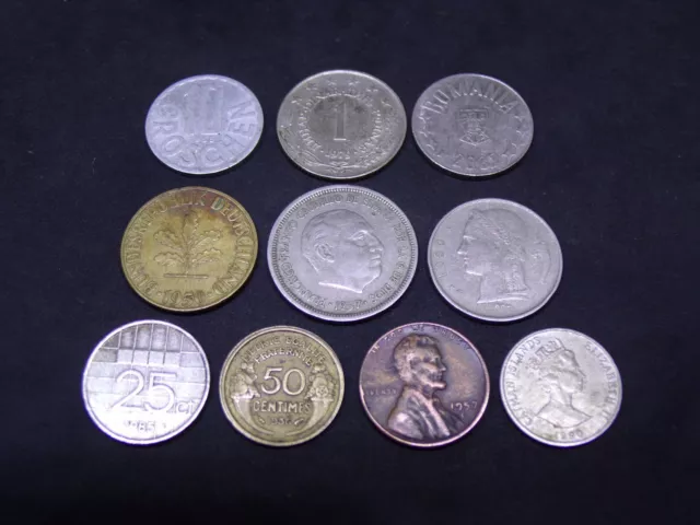10 x Mixed World Coins Collectable Old & Modern Coins - Lot 08