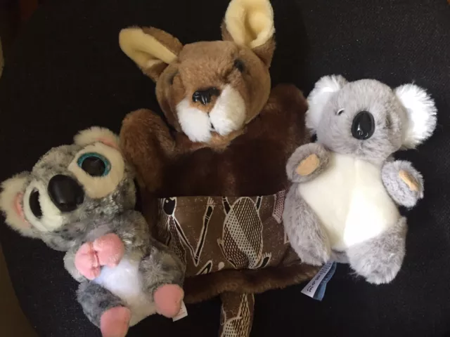 LIVING NATURE BABIES 17cm Koala TY Silk Karli 15cm Kangaroo Hand