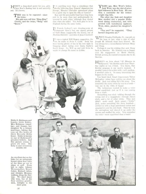 Bruce Cabor Johnny weissmuller Magazine Photo Clipping 1 Page K9202