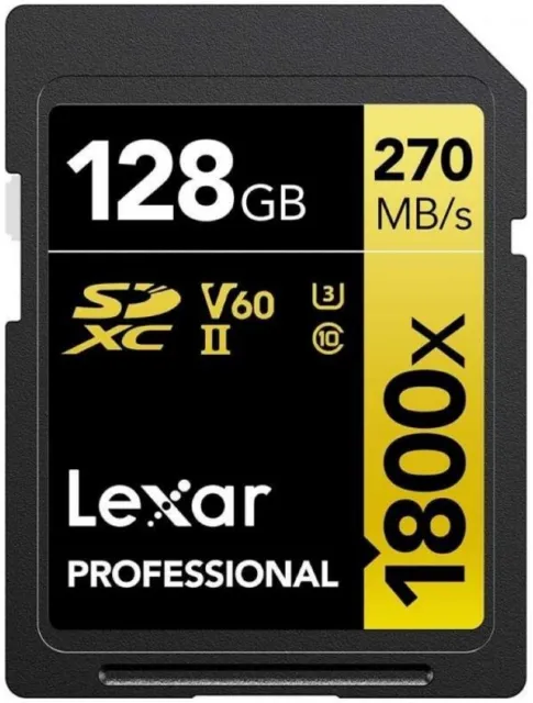 Lexar Professional 1800x Gold Serie 128GB UHS-II V60 C10 U3 SDXC SD Speicherkarte 2