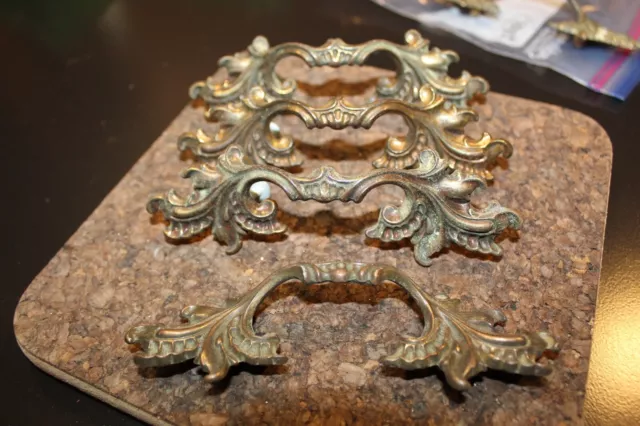 French Provincial Dresser Pulls Vintage ~ Lot of 4 ~ 2 1/2" Screw to Screw