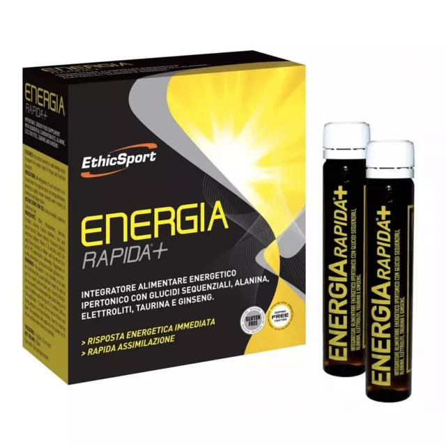 EthicSport ENERGIA RAPIDA+ 10 flaconi da 25ml Integratore energetico Ethic Sport
