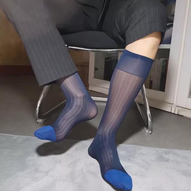 4/2 Paires Hommes Robe D'affaires Tube Chaussettes Bas Transparent Respirant F