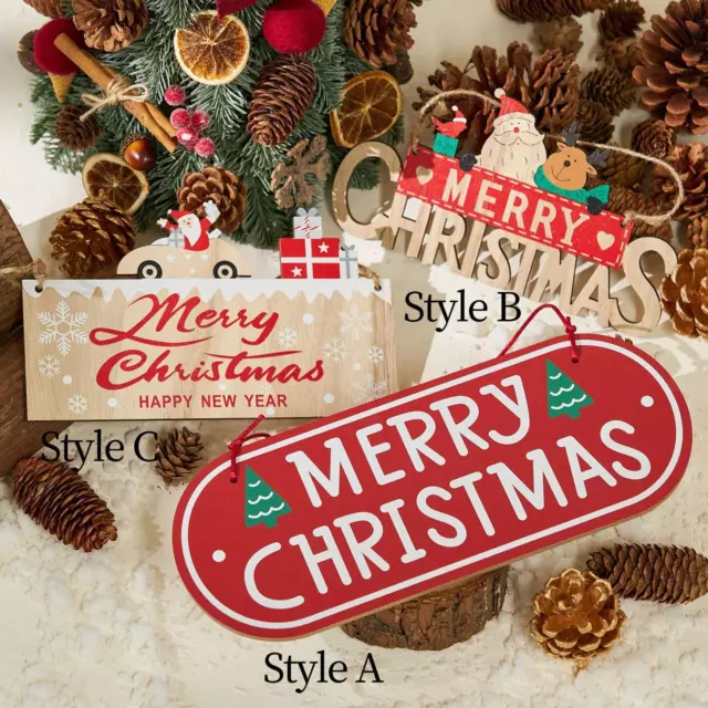 Merry Christmas Wooden Door Hanging Sign Wall Sign for New Year Wall Outdoor