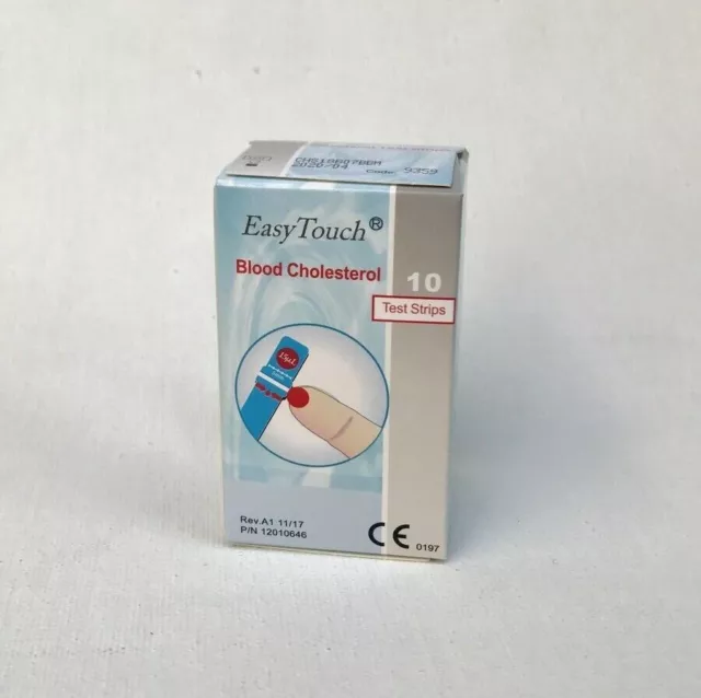 1 caja (10 tiras) tira reactiva de colesterol en sangre fácil de tocar EasyTouch-EXP 06/2024