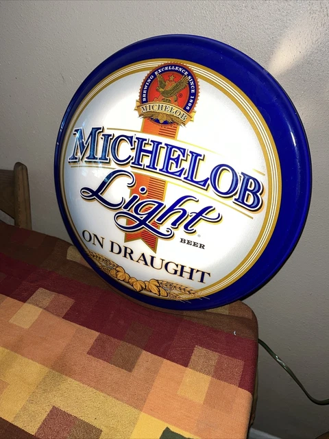 Vintage Working MICHELOB LIGHT ON DRAUGHT Lighted Beer Bar Sign MAN CAVE