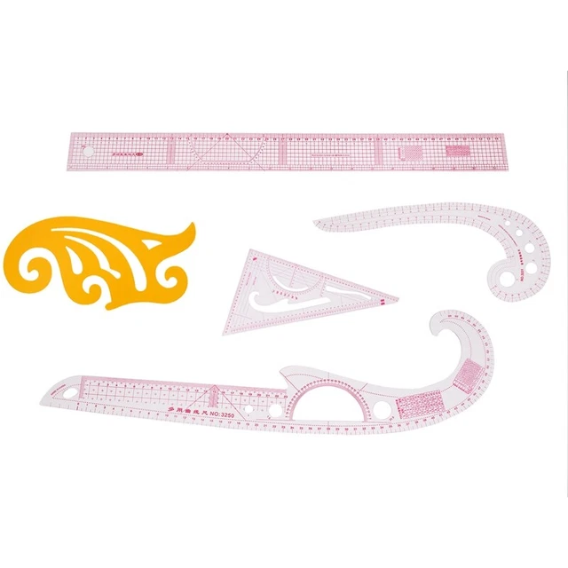 5 PZ / Set Styling Righello Curva Set Taglio Righello Yardstick Ma I6Y5