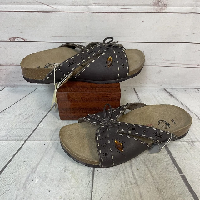 EuroWellness balance sandals Brown Leather Size  9 / 40 New NWT