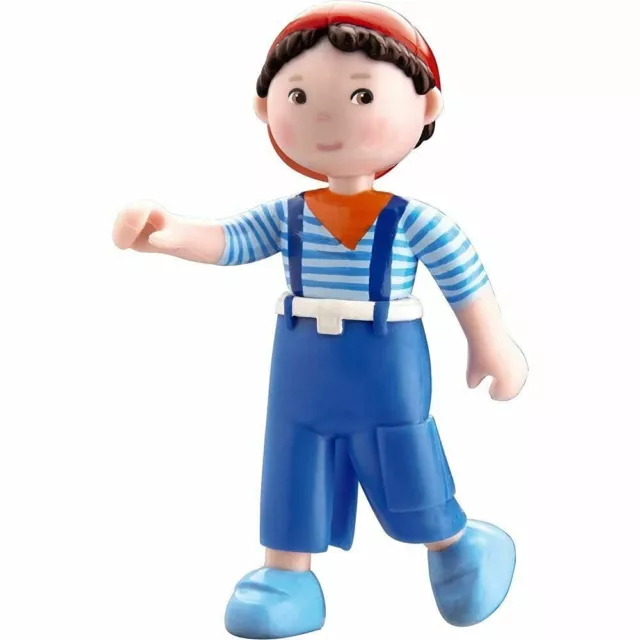 HABA 300516 Little Friends Matze Toy- 4' Boy Dollhouse Toy Figure with Blue Over