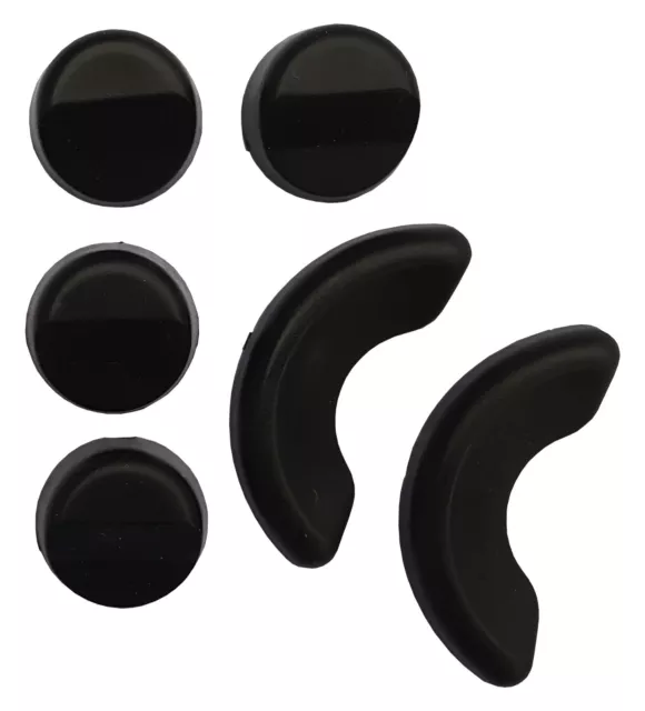 ACCLAIM Wedges Bowlers 6 Set Black Solid Rubber 4 Small Round 1" 2 Oval 2.5"